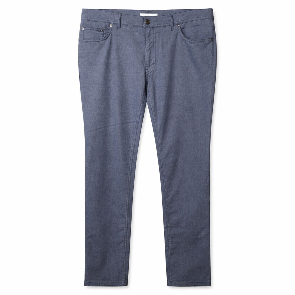 BRAX Feel Good Cooper Fancy Trouser Pant Sz 38x33 Blue Heather Straight Leg EUC